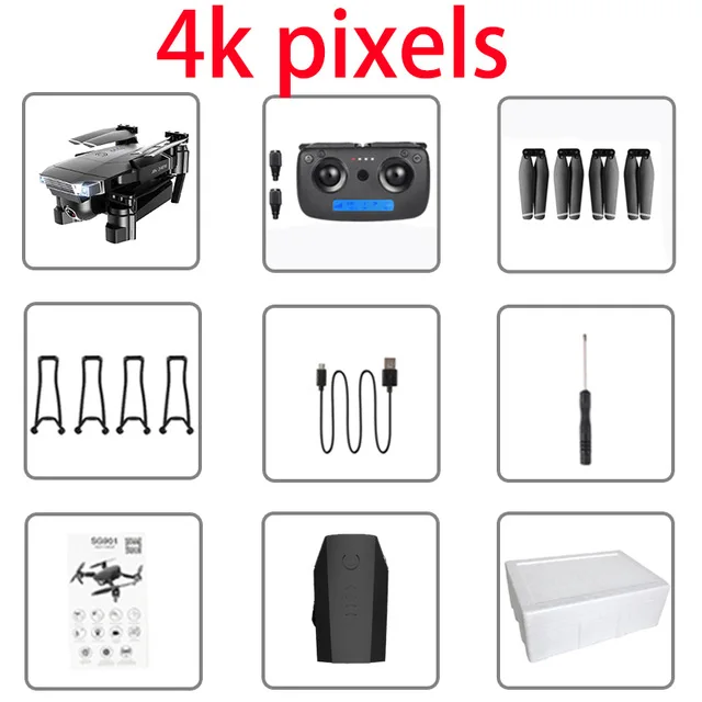 4k foam Дрон SG901 4K Дрон HD Двойная камера WiFi передача от первого лица оптический поток стабильная высота зарядное устройство для квадрокоптера Дрон камера Дрон квадракоптер вертолет квадрокоптер квадрокоптер с камерой - Цвет: 4k foam