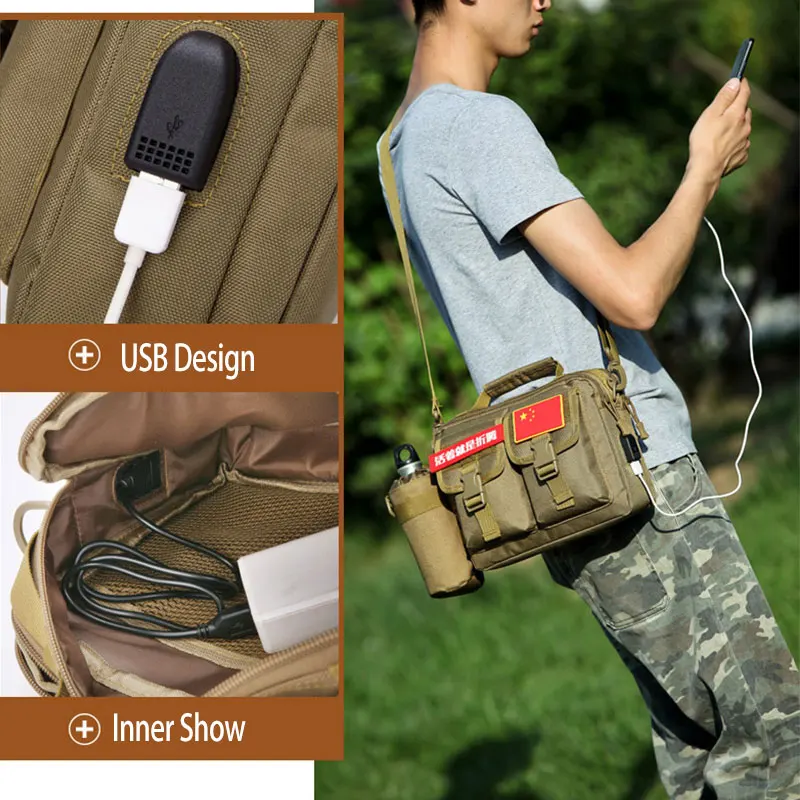 USB Molle Военная Сумка тактические сумки мессенджеры поясная для кемпинга на
