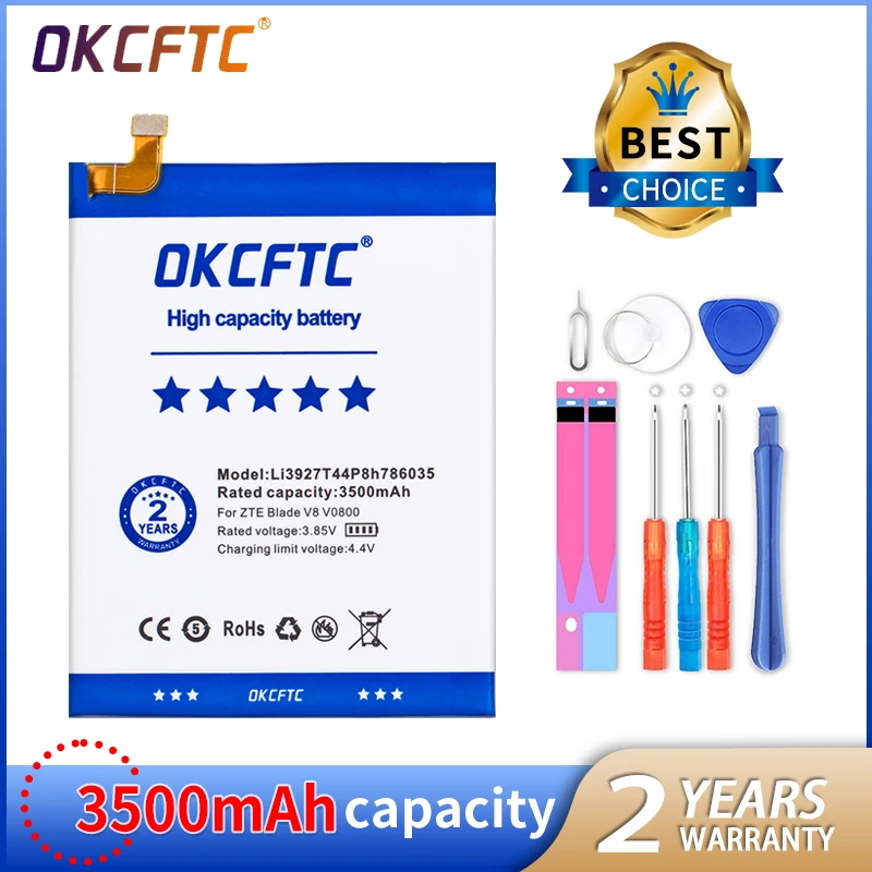 

Аккумулятор Li3927T44P8h786035 на 3500 мАч для батарей ZTE Blade V8 V7 BV0800 BV0701 A910 A506 A522 V770 V7 Plus BV0721 Z10