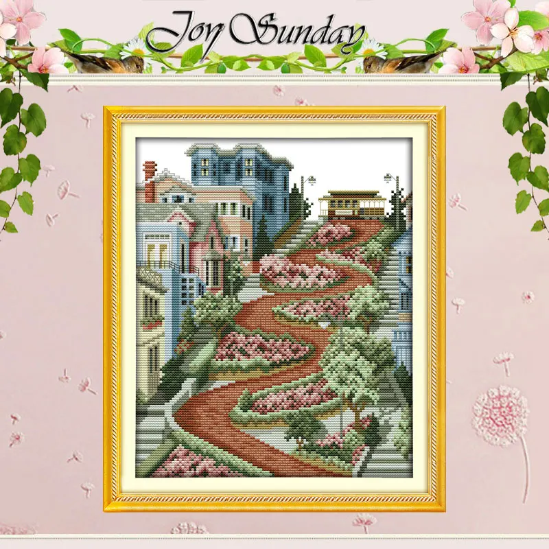 Вышивка крестиком 11CT 14CT с узорами городских улиц|cross stitch 11ct|cross setcounted cross |
