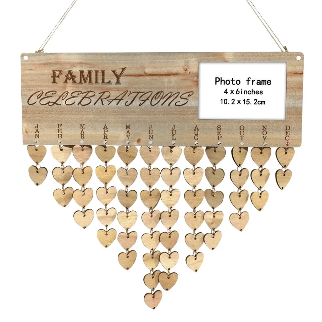 День рождения напоминание знак деревянный подвесной календарь Красочные DIY