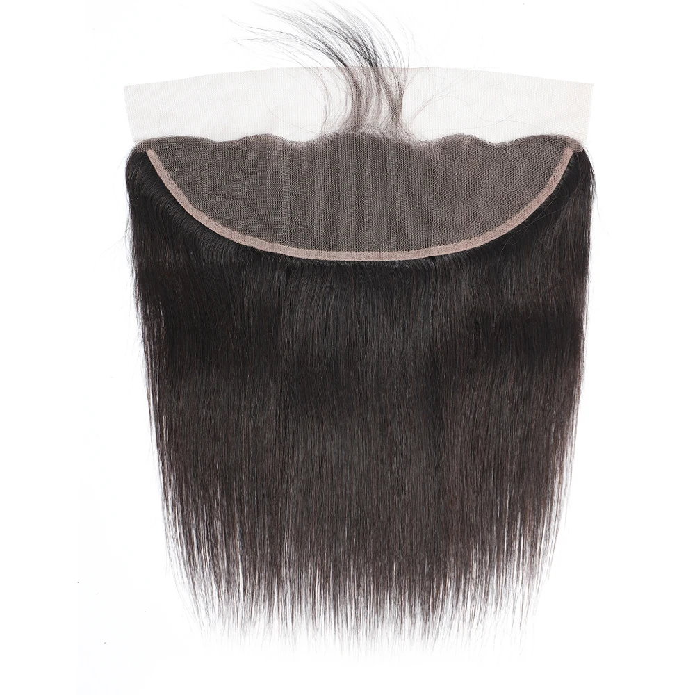 Бразильские прямые волосы на сетке Фронтальная застежка с детскими волосами 10-18