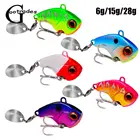 1 металлическая мини-Приманка VIB для рыбной ловли с ложкой и тройным крючком, 6 г, 15 г, 28 г, рыболовная снасть, булавка, кренкбейт, вибрационный Спиннер, Тонущая приманка