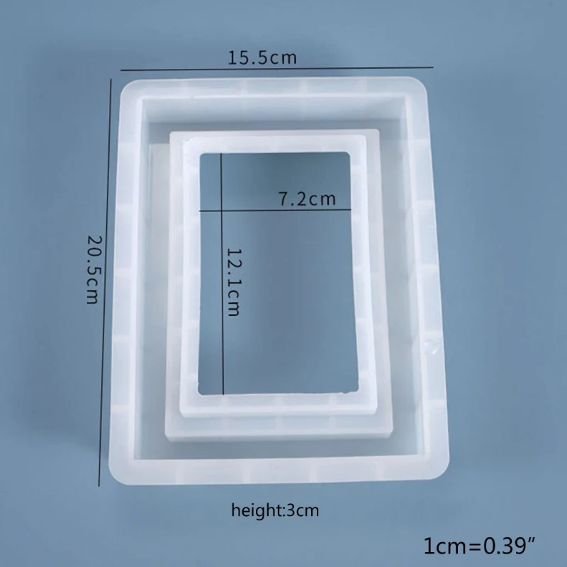 

2021 New Resin Crystal Epoxy Mold Rectangular Photo Frame Crafts Casting Silicone Mould 2020 trend