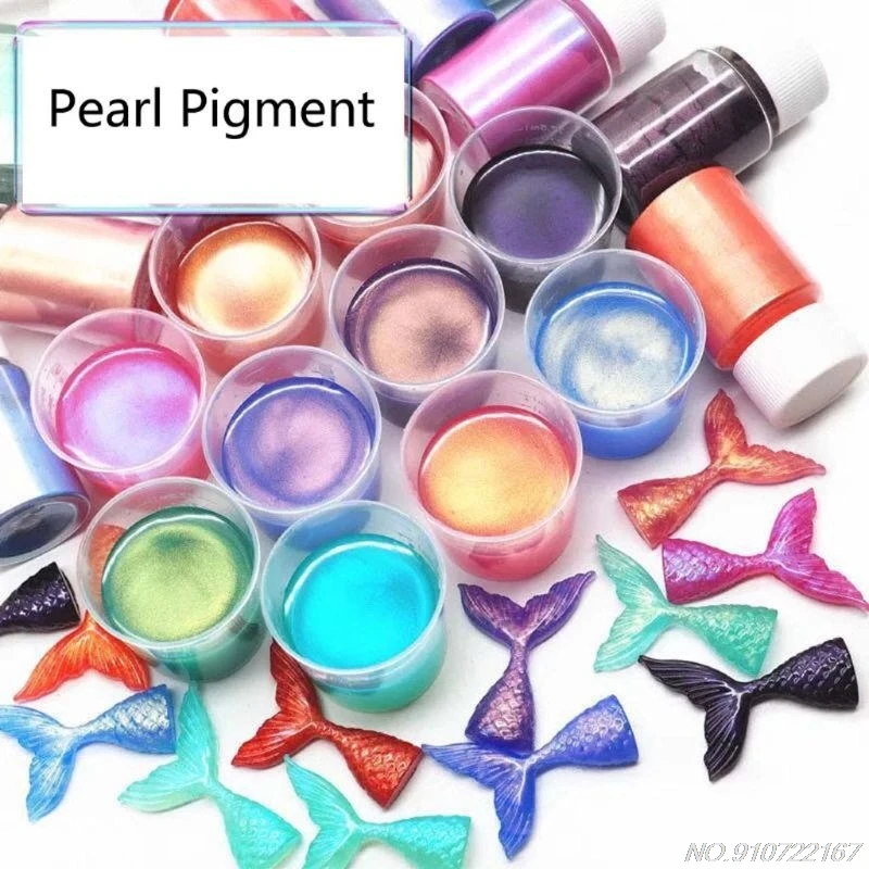 

18Color Cosmetic Grade Pearlescent Mica Powder Soap Makeup Art Colorant Epoxy Resin Dye Pearl Pigment Making 10g D17 20
