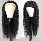 Перуанские кудрявые парик с головной повязкой человеческие волосы 14-26 дюймов, манекен для шарфа парика натуральные волосы без геля, Ali Julia Jerry, вьющиеся волосы, парик с повязкой на голову без клея