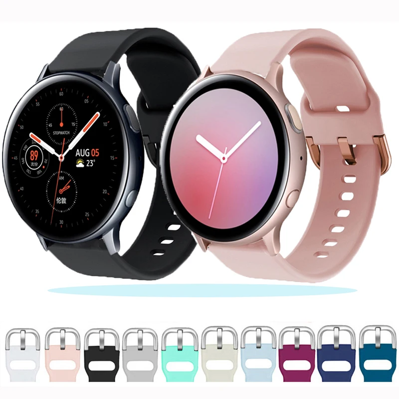 

Ремешок силиконовый для Samsung Galaxy Watch Active 2 Active 3 Gear S2, браслет для наручных часов Huami Amazfit bip, 20 мм 22 мм