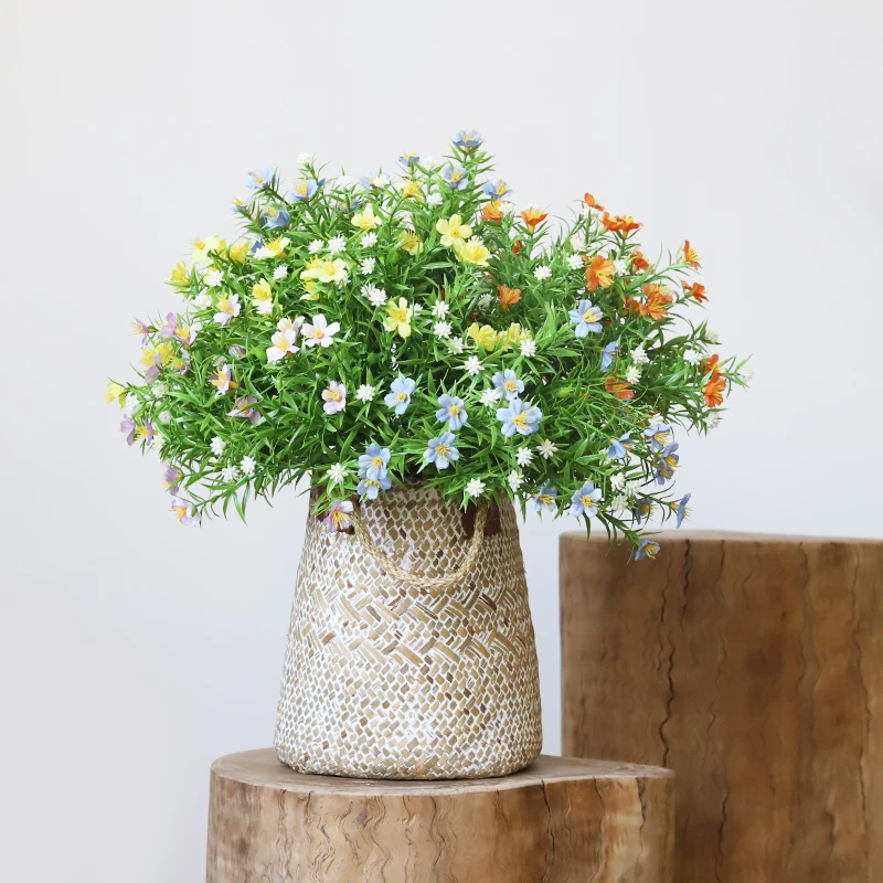 

12pcs Silk Babysbreath Artificial Flowers Bouquet Plastic Home Living Room Wedding Table Decoration Party Fake Flower