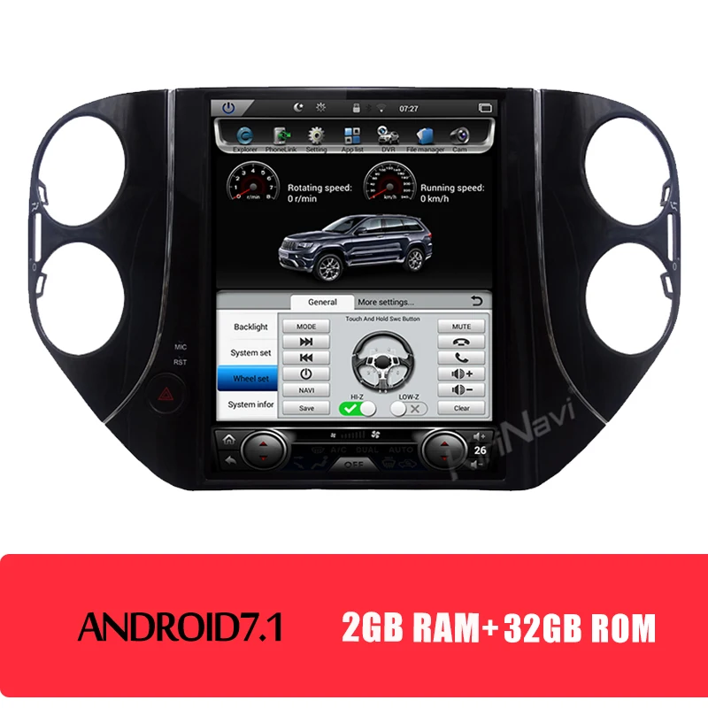 Android car radio KiriNavi 10," вертикальный экран 1Din Android 8,1 автомобильный Dvd мультимедийный плеер для Volkswagen VW Tiguan автомобильный Радио авто Gps навигация - Цвет: Android car radio