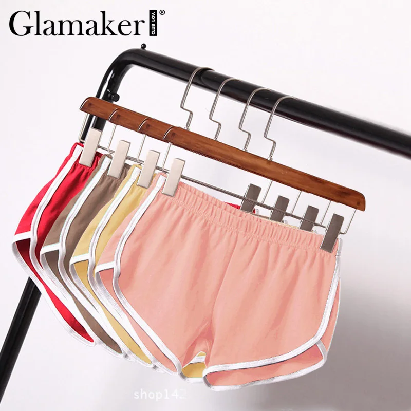 Женские спортивные шорты Glamaker черные элегантные сексуальные свободные летние