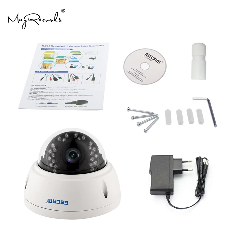 Купольная IP камера Escam QD420 H.265 4 МП 1520P Onvif P2P инфракрасная наружного
