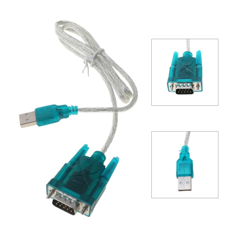 Черный Стандартный преобразователь USB в RS232 RS 232(DB9) с последовательным кабелем для