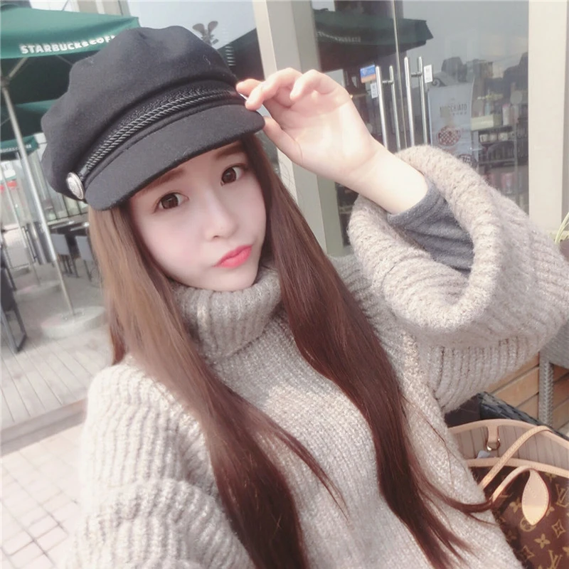

Women Girls Beret Fashion Warm Wool Winter Beanie Hat Cap Vintage Plain Beret Hats Solid Color Elegant Lady Woman Caps 2020