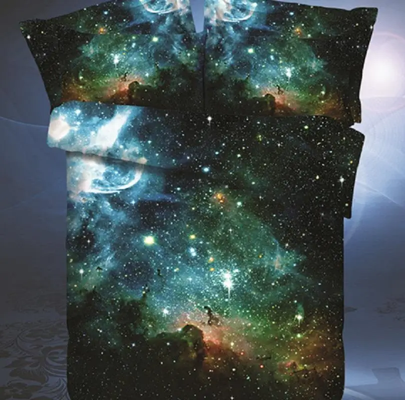 

8 Hipster Galaxy 3D Комплект постельного белья Вселенная космического пространства тематические Galaxy печати постельное белье пододеяльник наволоч...