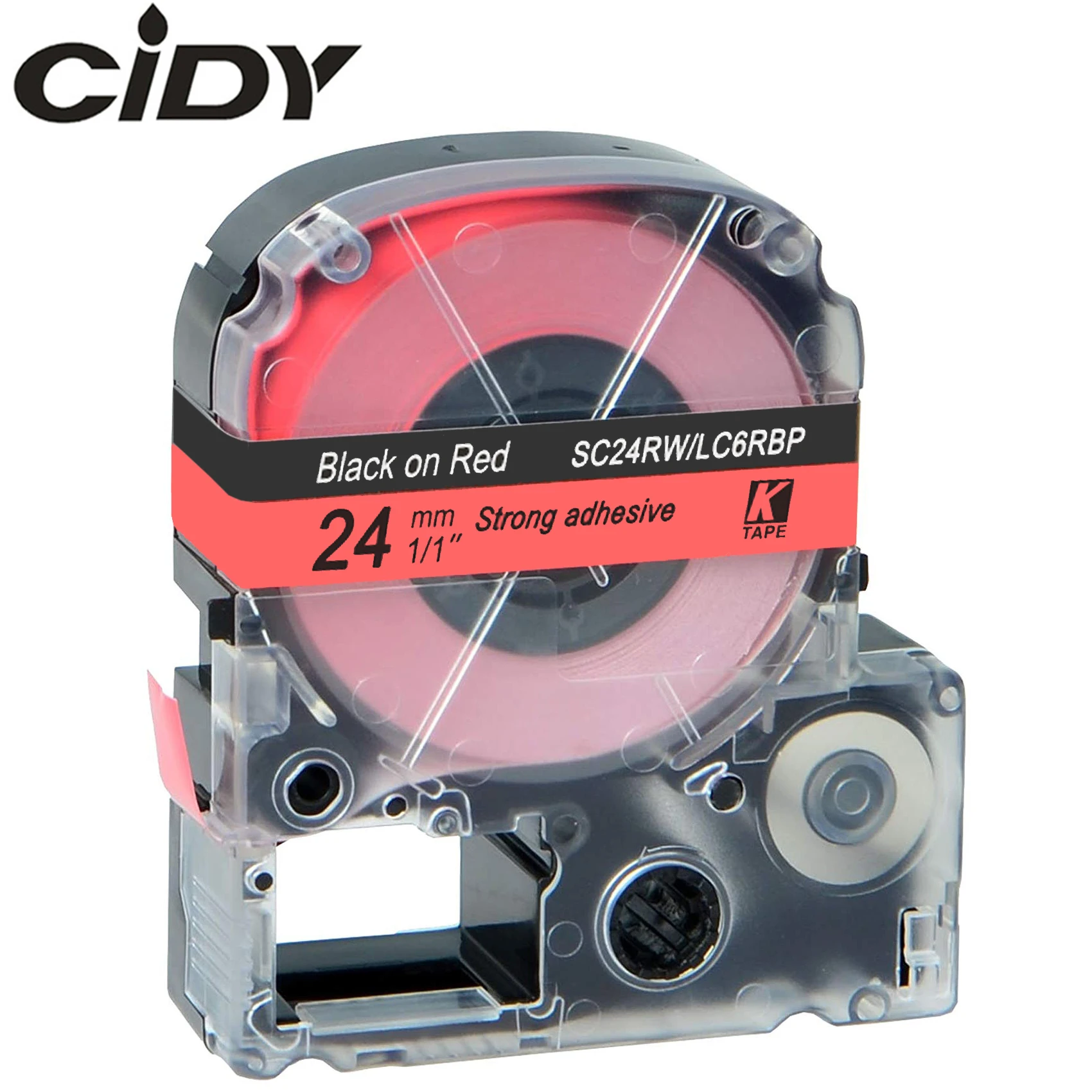 CIDY 24 мм черный на красном SC24RW/LC 6RBP9 LC 6RBP LC6RBP совместимые ленты этикеток для