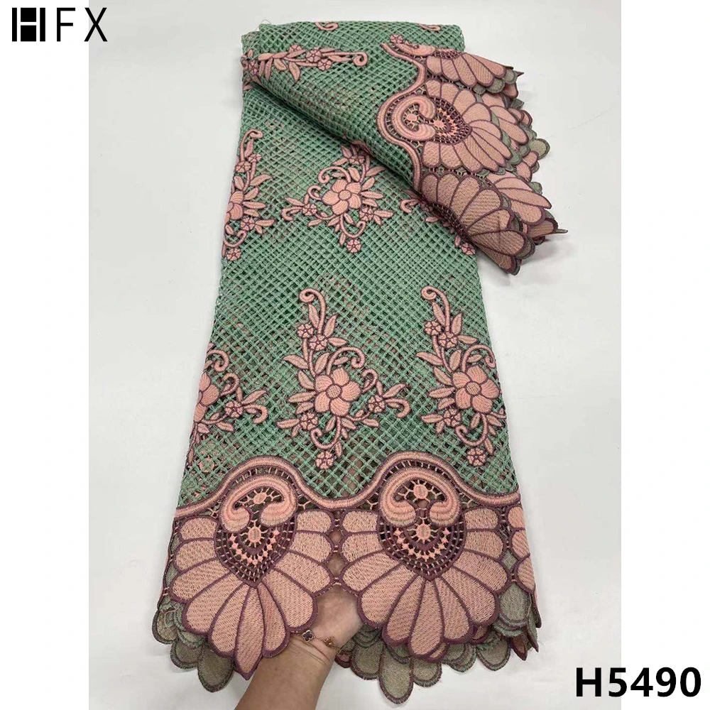 

Африканская кружевная ткань HFX 2021, высококачественное молочное Шелковое кружево, нигерийская кружевная ткань из гипюра для свадебного плат...