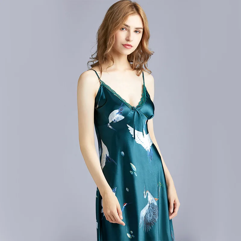 Горячая новинка дизайнерская шелковая сексуальная пижама ночная рубашка