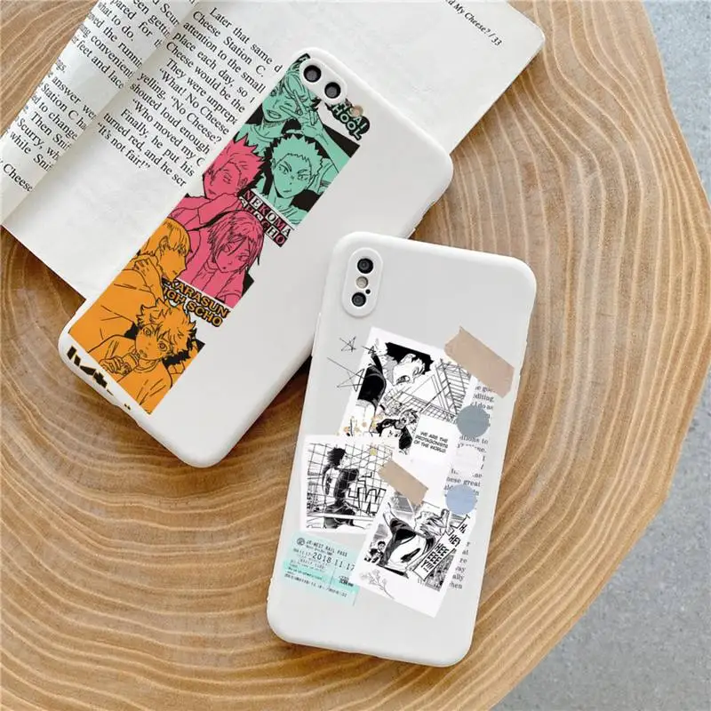 

Haikyuu volleyball anime Phone Case Candy Color for iPhone 6 7 8 11 12 s mini pro X XS XR MAX Plus