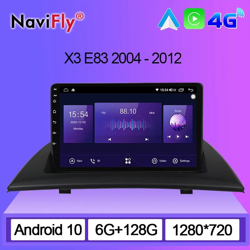 NaviFly 7862C Android 10 For BMW X3 E83 2004 - 2012 Car Multimedia Player Stereo Receiver Connected Systems 6GB 128GB 1280*720 | Автомобили