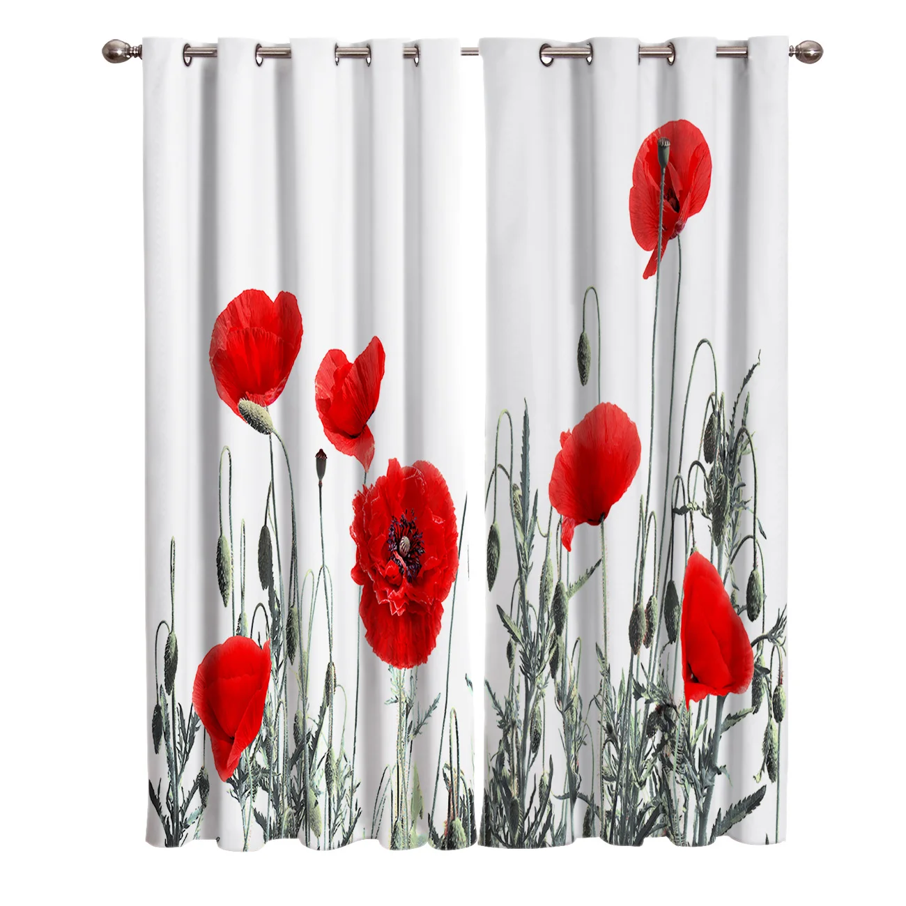 Мак с красными цветами оконные шторы Живописные Занавески для гостиной