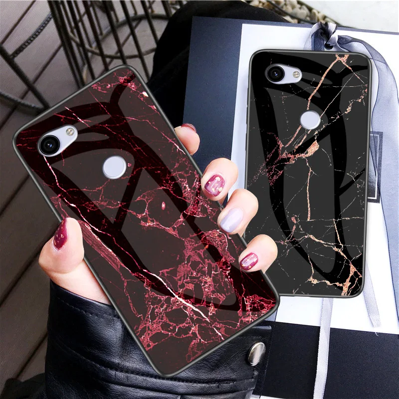 Роскошный мягкий Силиконовый противоударный чехол с рисунком под мрамор для Google