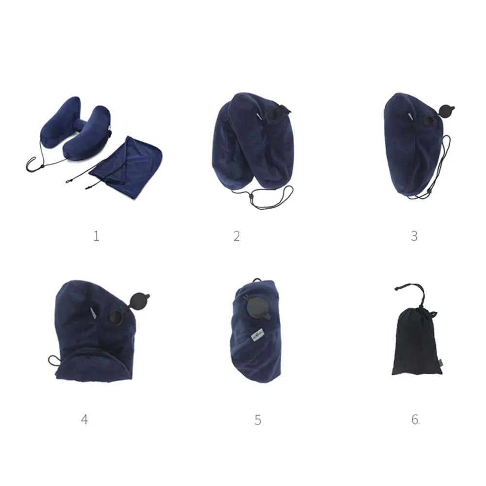 Надувная подушка для шеи в форме буквы H мягкая с медленным восстановлением формы