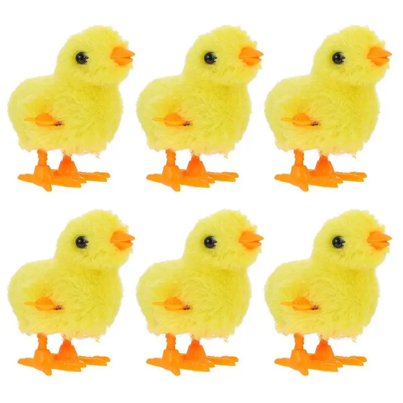 12 piezas pollito divertido salto peque&ntilde;o decoraci&oacute;n del hogar cuerda polluelo fiesta de Pascua Favor-0
