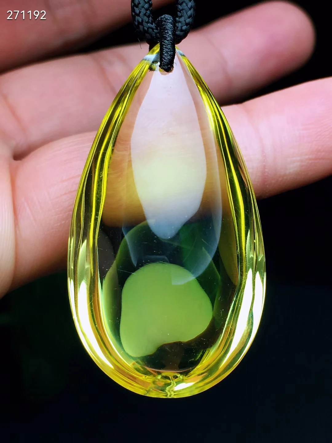Ожерелье из натурального желтого цитрина кварца вырезанного раньше 45*25*16 мм