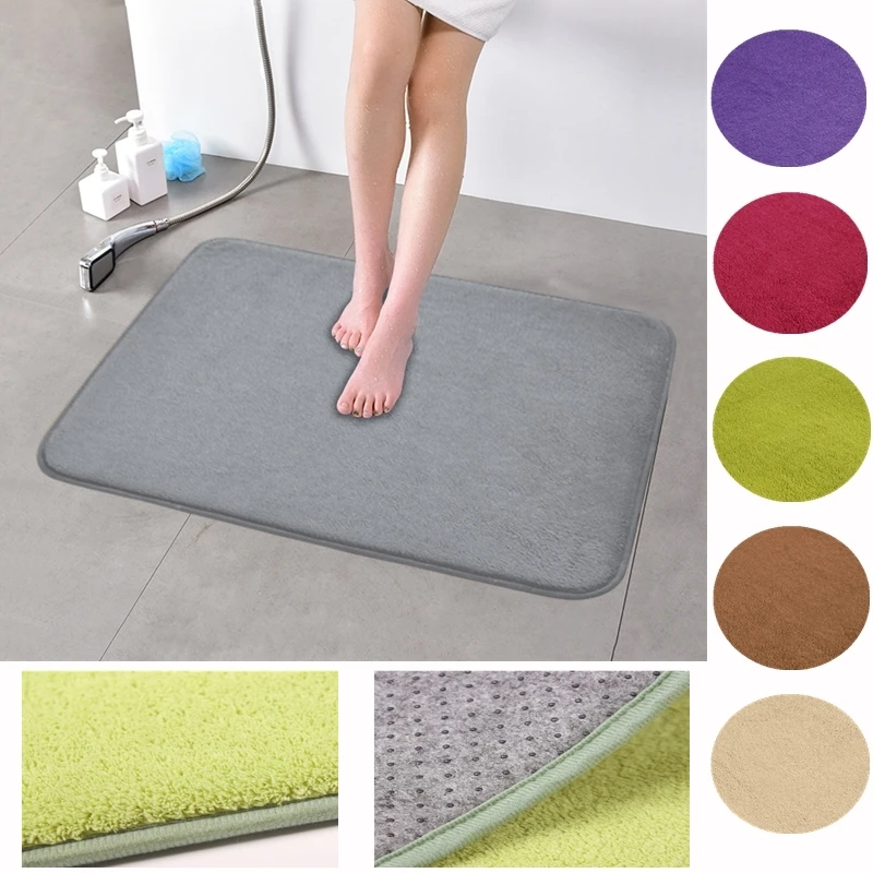 Однотонный коврик для ванной комнаты мягкий флисовый коралловый