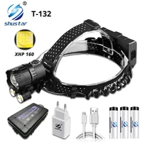 powerful led headlamp with xhp160 2cob super bright headlight support telescopic zoom waterproof camping adventure lights
