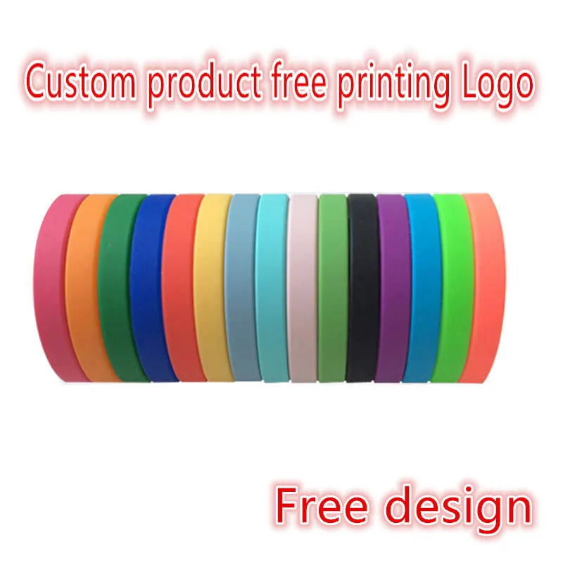 

500PCS Custom Product silicone bracelets wristbands for events Activities for Competition Concert Free Printing Logo