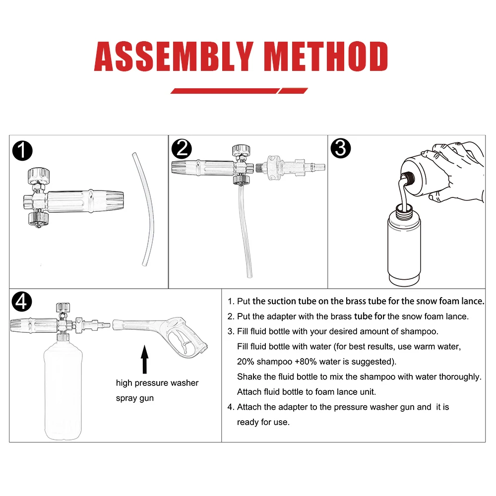 1Л Мойка под давлением Снежная мойка автомобиля чистящее средство Бутылка Лэнс Fit