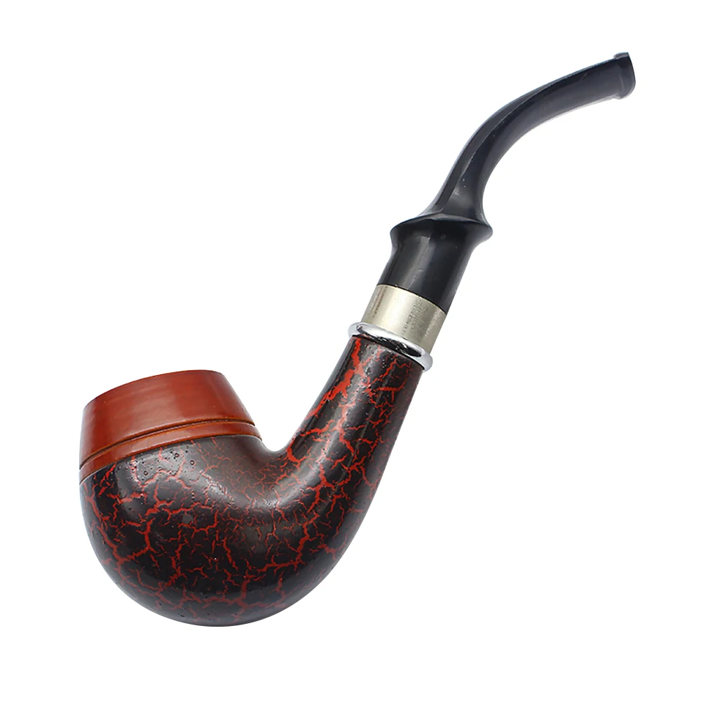 Трубка для табака из массива дерева красная черная резьба по трещинам дымовая