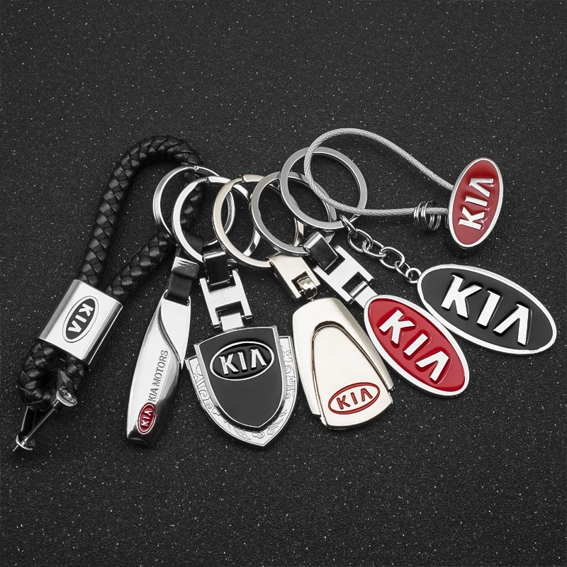 3D металлический + плетеный шнур брелок для автомобиля KIA Ceed Rio 3 4 Sorento Picanto Cerato Sportage R