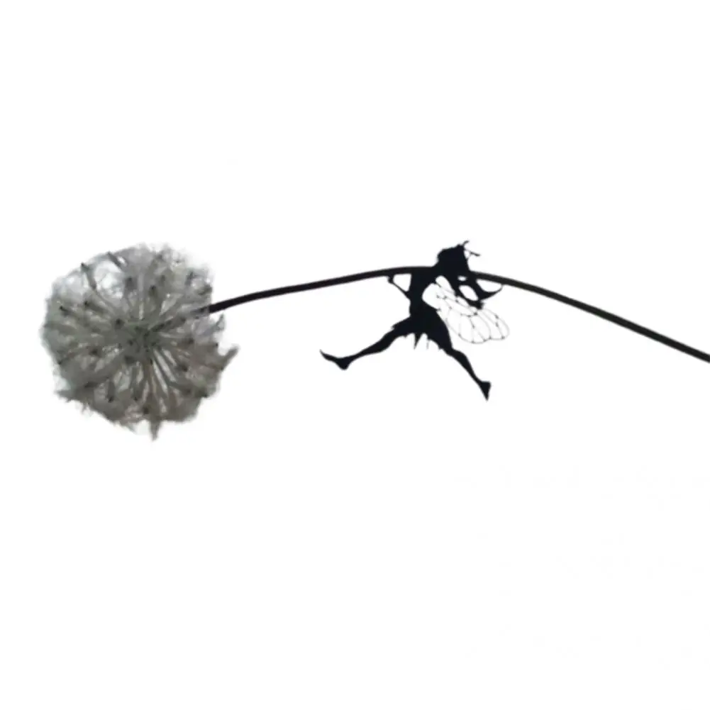 

Iron Unique Dancing Dandelions Fairy Sculpture Delicate Collectible Figurine with Standing Pole for Farmhouse