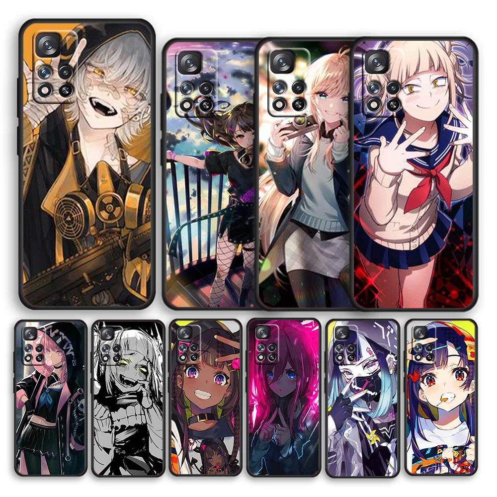 

Anime cartoon cool sexy girls For Xiaomi Redmi Note 11 10T 5G 9T 9S 8T 7 6 Pro Max Plus 5A 4 Silicone Soft Black Phone Case