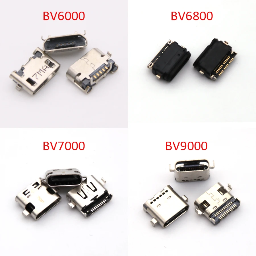 2Pcs/Lot Micro Usb Charging Jack Connector Socket Replacement Repair Type C For BlackView BV6000 BV6800 BV9000 BV7000 Pro - купить по