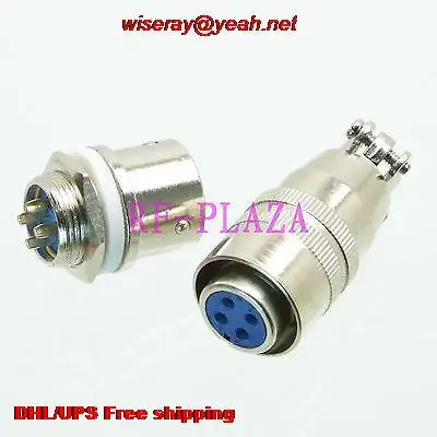 

DHL/EMS 100pcs Aviation Plug M12 12mm 4pin male Quick for Panel Chassis Metal-A6