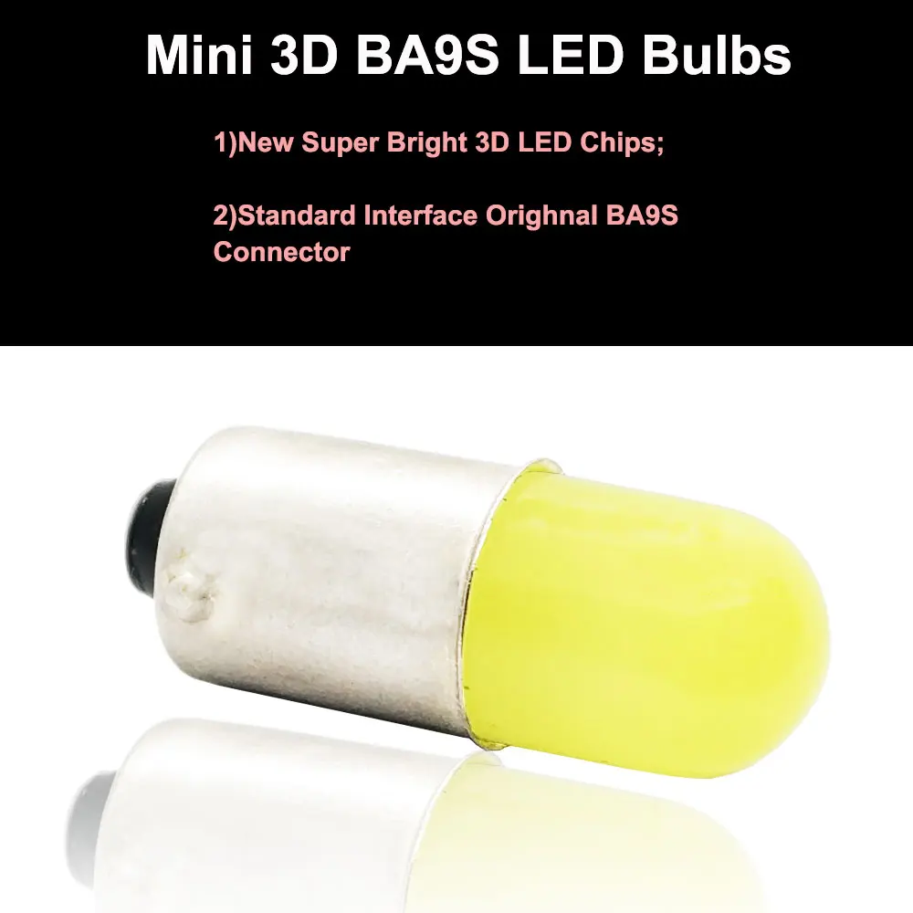 Светодиодсветодиодный лампы BA9S T4W H6W T11 2 шт. круглые светодиодные 363 3D COB для дверей