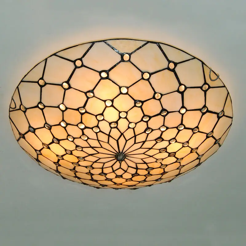 Потолочная люстра Тиффани лампа из витражного стекла ручной работы с