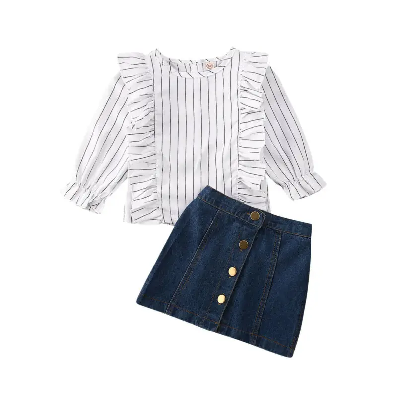 Изысканная детская одежда весна 2020 для новорожденных девочек полосатая футболка