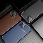 Текстурный чехол для телефона из углеродного волокна для iphone13 iphone 13 pro max mini 2021 5g, Мягкий бампер из ТПУ, защитный чехол с защитой от падения, чехлы