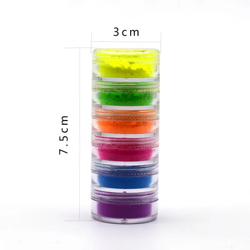 

6 Colors Eyeshadow Pallete Neon Losse Poeder Oogschaduw Pigment Matte Minerale Spangle Nail Poeder Makeup Shimmer Eye shadow