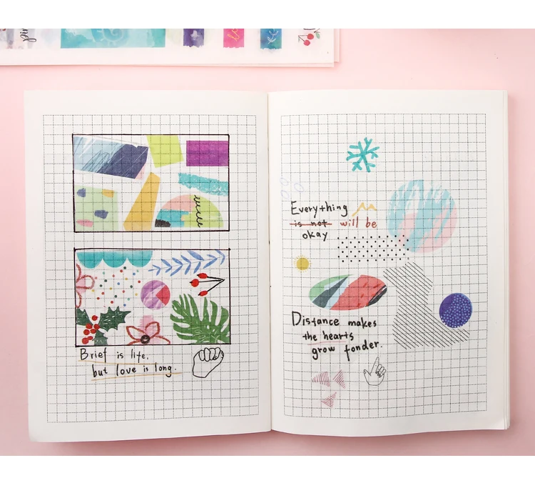 Mr. paper 24 дизайна 4 шт./лот на основе Sketchbook Deco Наклейки из бумаги васи Скрапбукинг пули журнал популярный деко постельное белье наклейки