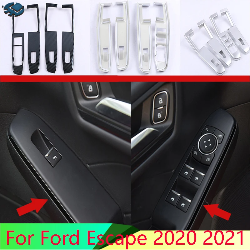 Per Ford Escape Kuga 2020 2021 Accessori per Auto ABS Cromato Porta Finestra Bracciolo Copertura Interruttore Sul Pannello Trim Stampaggio Guarnisce