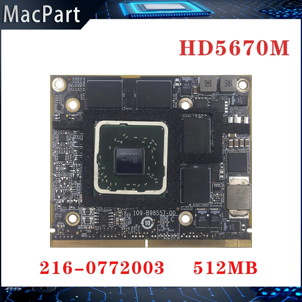Оригинальная видеокарта Radeon HD5670M GDDR3 512 Мб Для iMac 21 &quotA1311 27&quot A1312 216-0772003 100%