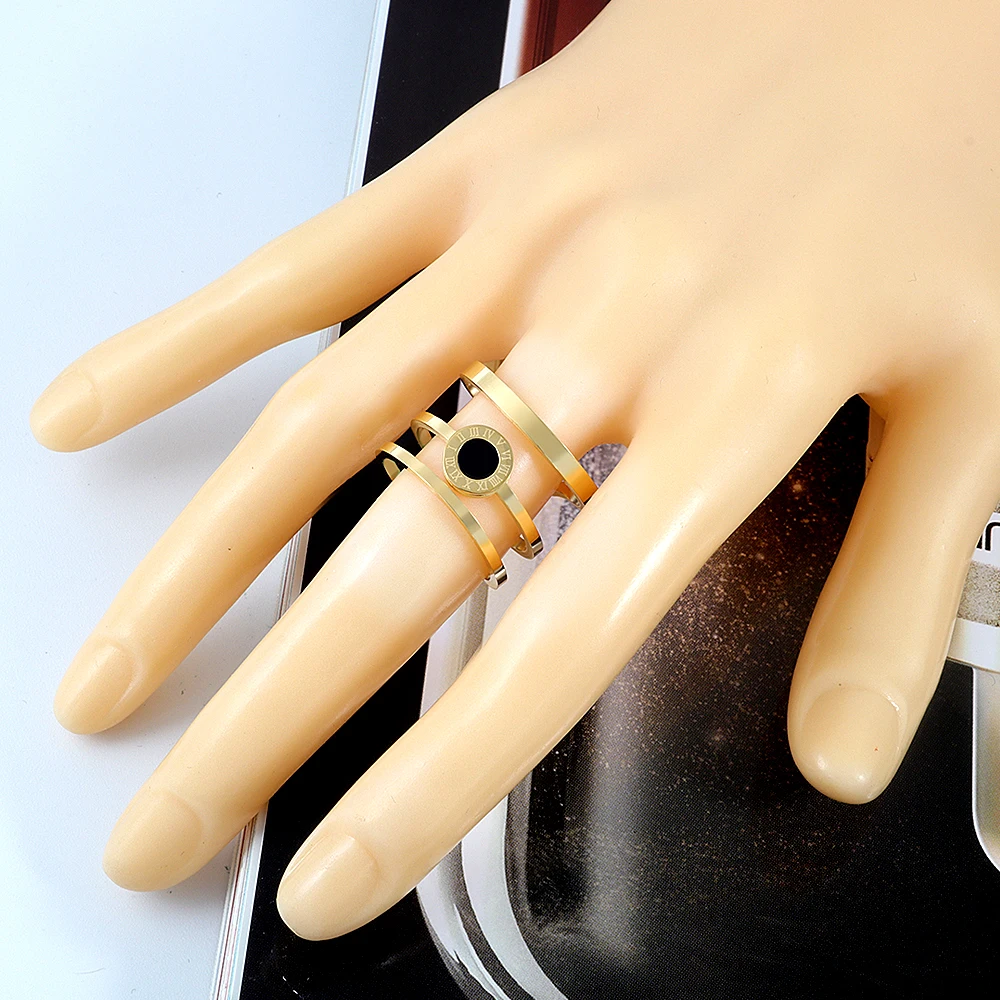 Новый браслет из нержавеющей стали свадебные кольца наборы для женщин римскими