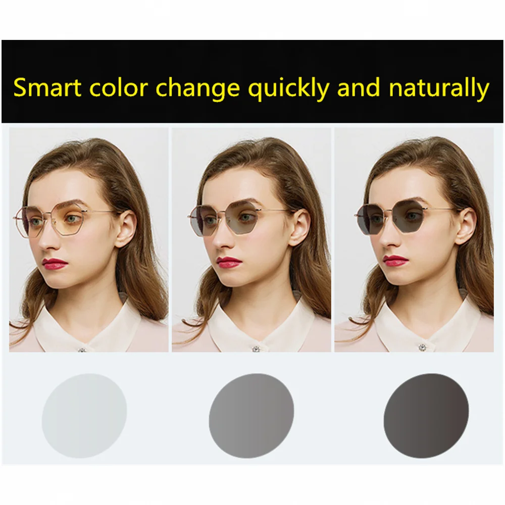 Photochromic Lenses 1.56 1.61 1.67 Optical Prescription Lens Change Color Anti-UV Men Driving Glasses MR-8 Super Tough Hardness