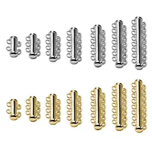 Набор из 10 штук для изготовления браслетов и ожерелий, горки-Сильные магнитные замочки, трубки с фиксатором из родиевого пряжка с покрытием, фурнитура для ювелирных изделий