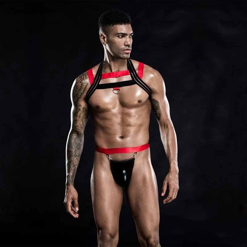 

1pc Sexy Simple Macho Erotic Lingerie Lace-up Men Nightclub Uniform Adult Bar Performance Clothes Mens Erotic Lingerie
